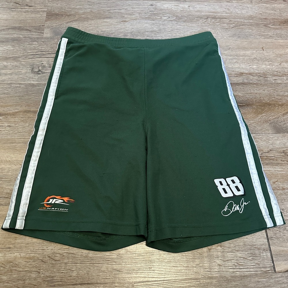 JR Nation Dale Jr 88 NASCAR Racing Shorts Green Kids Youth XXL 18 Athletic Mesh
